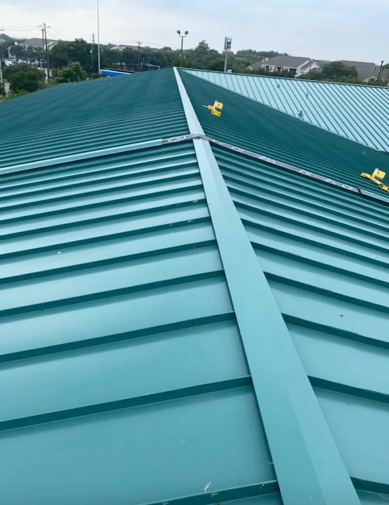Green commercial metal roof ridge and valley for Metal Roof Repair in Bossier City